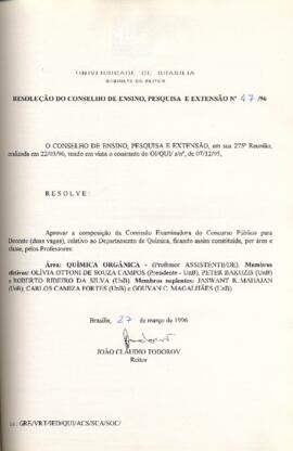 Resolução do Conselho de Ensino, Pesquisa e Extensão nº 0047/1996