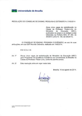 Resolução do Conselho de Ensino, Pesquisa e Extensão nº 0163/2014