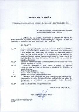 Resolução do Conselho de Ensino, Pesquisa e Extensão nº 0038/2011