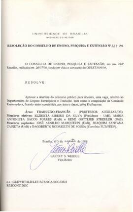 Resolução do Conselho de Ensino, Pesquisa e Extensão nº 0121/1996