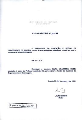 Ato da Reitoria nº 0305/1999