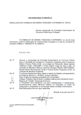 Resolução do Conselho de Ensino, Pesquisa e Extensão nº 0070/2010