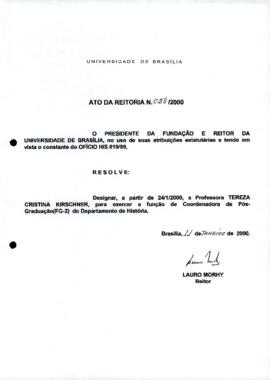 Ato da Reitoria nº 0028/2000