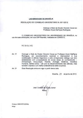 Resolução do Conselho Universitário nº 0011/2012
