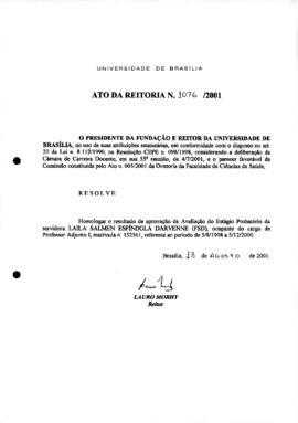 Ato da Reitoria nº 1076/2001