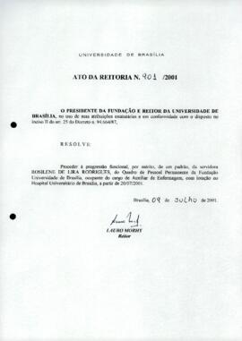 Ato da Reitoria nº 0901/2001