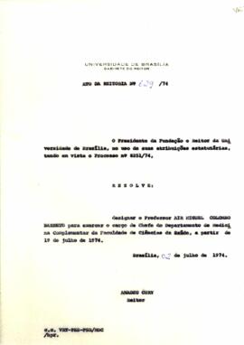 Ato da Reitoria nº 0629/1974