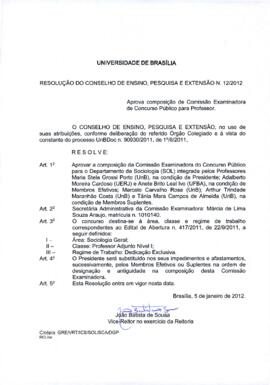 Resolução do Conselho de Ensino, Pesquisa e Extensão nº 0012/2012