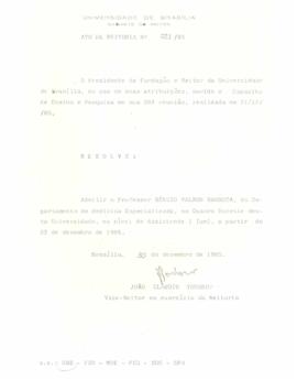 Ato da Reitoria nº 0721/1985