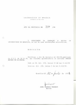 Ato da Reitoria nº 0737/1996