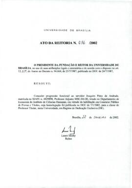 Ato da Reitoria nº 0076/2002