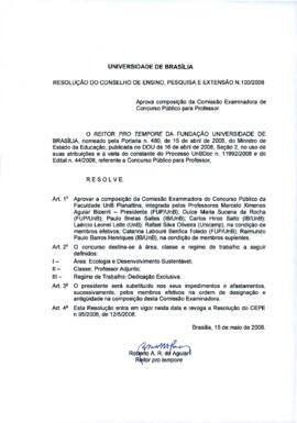 Resolução do Conselho de Ensino, Pesquisa e Extensão nº 0100/2008