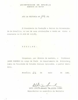 Ato da Reitoria nº 0174/1985