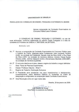 Resolução do Conselho de Ensino, Pesquisa e Extensão nº 0048/2009