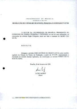 Resolução do Conselho de Ensino, Pesquisa e Extensão nº 0017/1998
