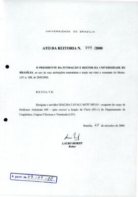 Ato da Reitoria nº 0799/2000