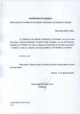 Resolução do Conselho de Ensino, Pesquisa e Extensão nº 0533/2009