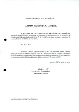 Ato da Reitoria nº 0694/2001