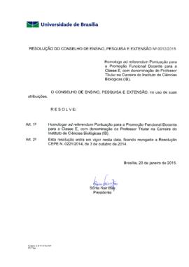 Resolução do Conselho de Ensino, Pesquisa e Extensão nº 0012/2015