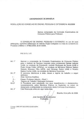 Resolução do Conselho de Ensino, Pesquisa e Extensão nº 0453/2009