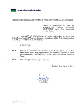 Resolução do Conselho de Ensino, Pesquisa e Extensão nº 0038/2015