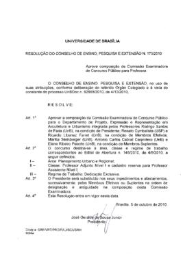 Resolução do Conselho de Ensino, Pesquisa e Extensão nº 0173/2010