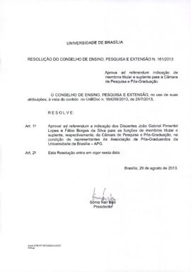 Resolução do Conselho de Ensino, Pesquisa e Extensão nº 0161/2013