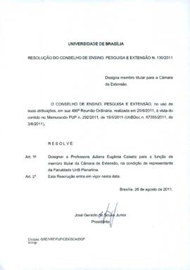 Resolução do Conselho de Ensino, Pesquisa e Extensão nº 0130/2011