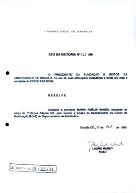 Ato da Reitoria nº 0922/1999