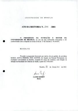 Ato da Reitoria nº 0245/2001