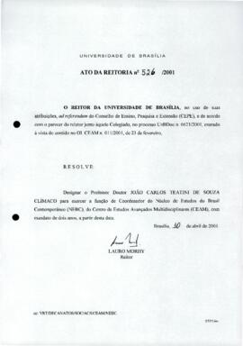 Ato da Reitoria nº 0526/2001