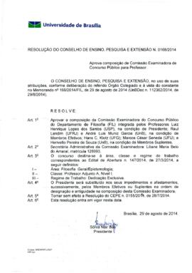 Resolução do Conselho de Ensino, Pesquisa e Extensão nº 0168/2014