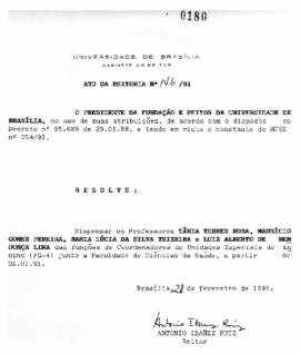 Ato da Reitoria nº 0146/1991