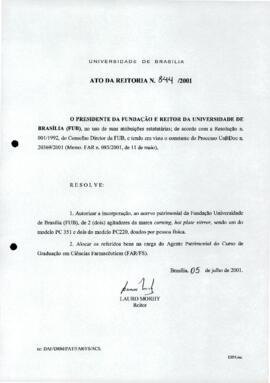 Ato da Reitoria nº 0844/2001