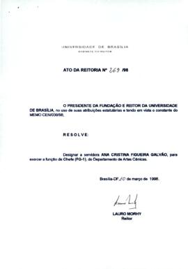 Ato da Reitoria nº 0269/1998