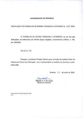 Resolução do Conselho de Ensino, Pesquisa e Extensão nº 0139/2008