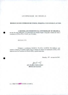Resolução do Conselho de Ensino, Pesquisa e Extensão nº 0017/2001