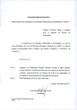 Resolução do Conselho de Ensino, Pesquisa e Extensão nº 0048/2011