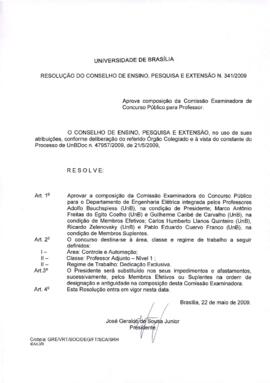 Resolução do Conselho de Ensino, Pesquisa e Extensão nº 0341/2009