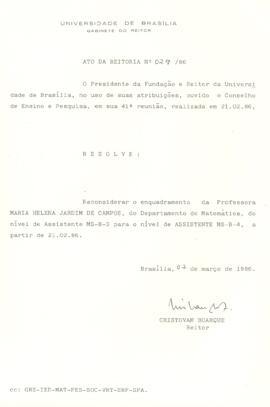 Ato da Reitoria nº 0029/1986