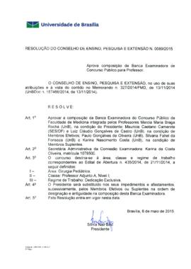 Resolução do Conselho de Ensino, Pesquisa e Extensão nº 0089/2015