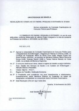 Resolução do Conselho de Ensino, Pesquisa e Extensão nº 0067/2009