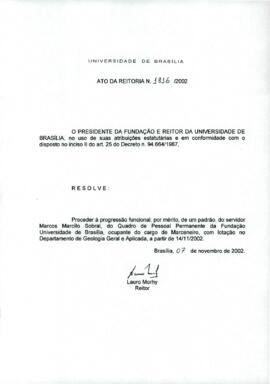 Ato da Reitoria nº 1816/2002