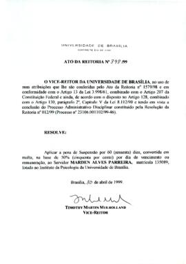 Ato da Reitoria nº 0398/1999