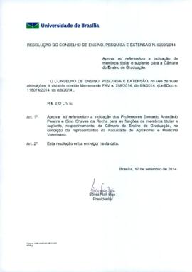 Resolução do Conselho de Ensino, Pesquisa e Extensão nº 0200/2014