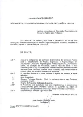 Resolução do Conselho de Ensino, Pesquisa e Extensão nº 0592/2009