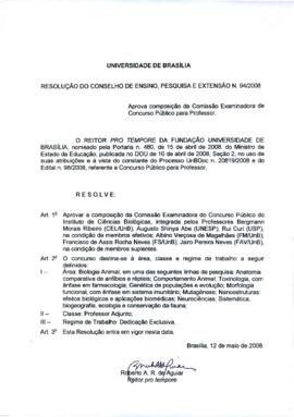Resolução do Conselho de Ensino, Pesquisa e Extensão nº 0094/2008