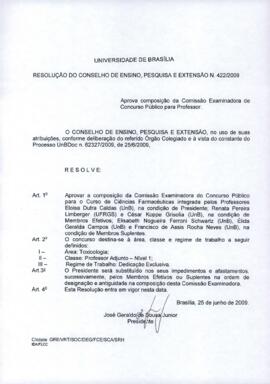 Resolução do Conselho de Ensino, Pesquisa e Extensão nº 0422/2009