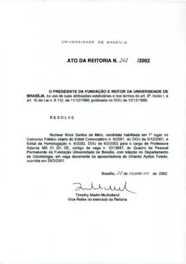 Ato da Reitoria nº 0252/2002