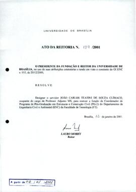 Ato da Reitoria nº 0139/2001